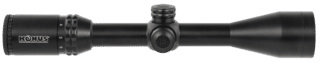 The KonusPro 275 3-10 rifle scope features capped turrets and a matte black finish
